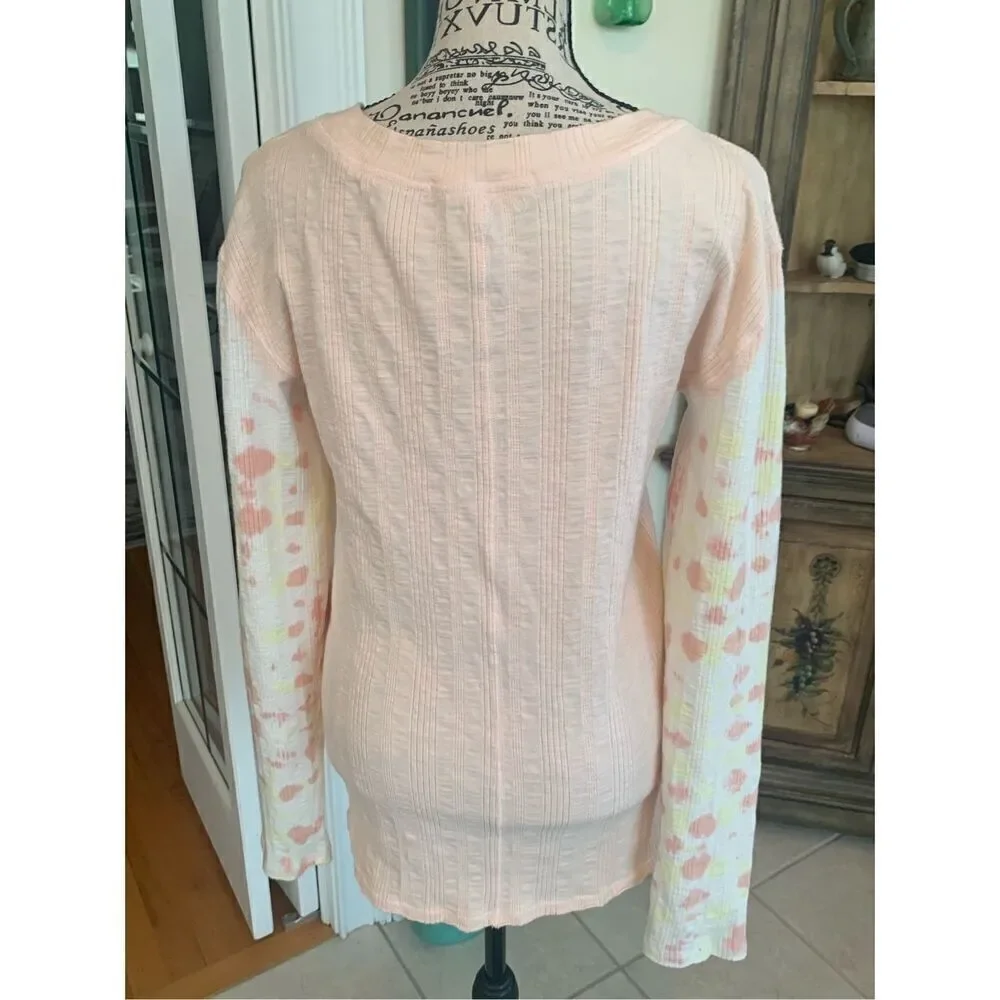 Free People Big Sur Tie-Dye Thermal in Soft Pink